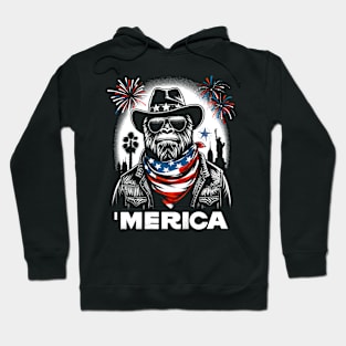 USA 'Merica Sasquatch Bigfoot 4th of July Fireworks Funny Patriotic Hoodie